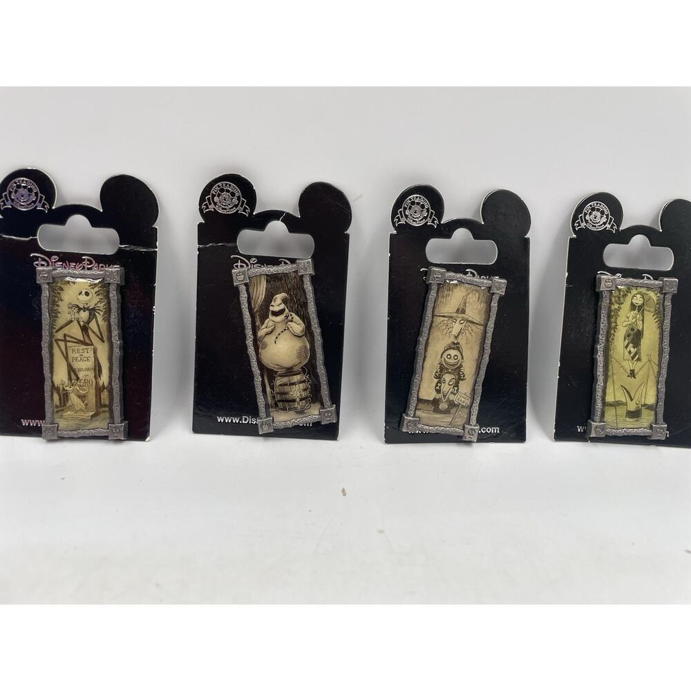 Disney Nightmare Before Christmas Haunted Mansion Stretching Portrait 4 Pin Set